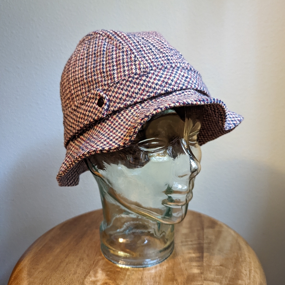 Vintage Pendleton Wool Houndstooth Bucket Hat